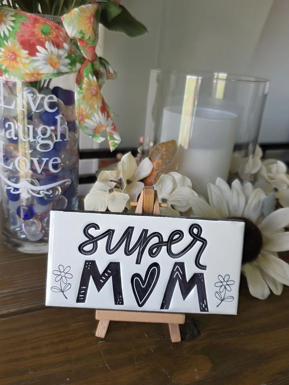 Super Mom Wall Plaque - Black on White - Mother's Day Gift